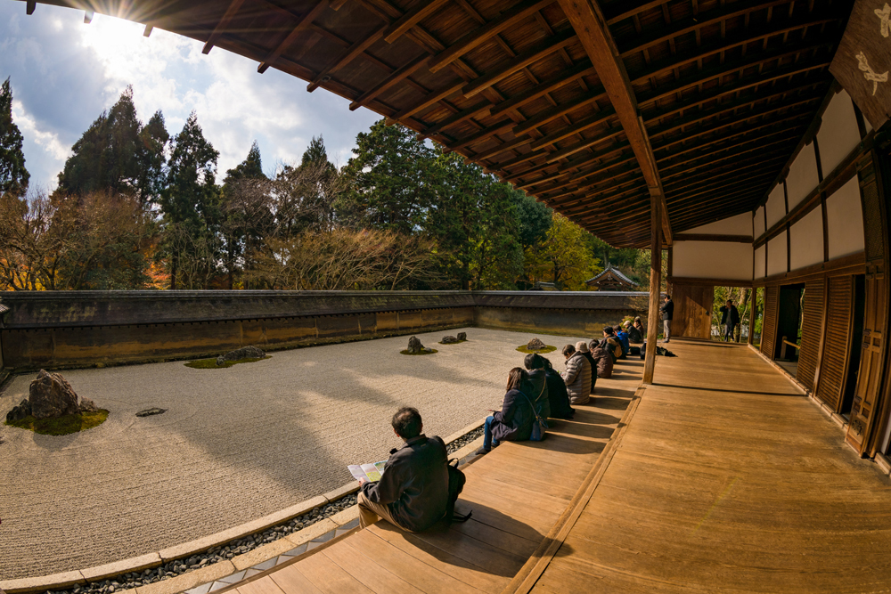 Ryoanji Temple Rock Garden Autumn Kyoto